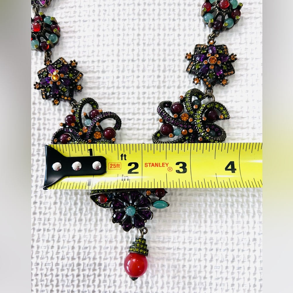 Heidi Daus carnelian& genuine stones very vintage necklace in original box - Picture 16 of 17